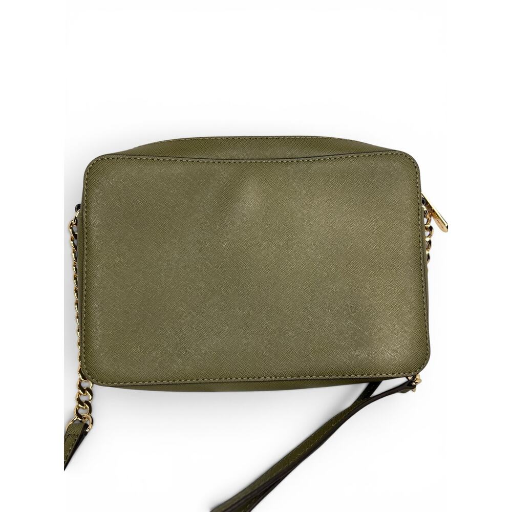 Michael Kors Jet Set Olive Saffiano Leather Dragonfly Crossbody Bag EUC - Picture 3 of 9